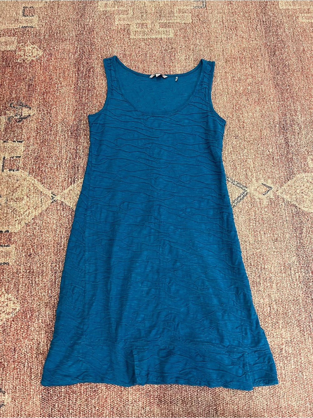 Toad & co teal active sleeveless textured mini dress size small